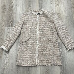 Zara Cream and Brown Tweed Jacket